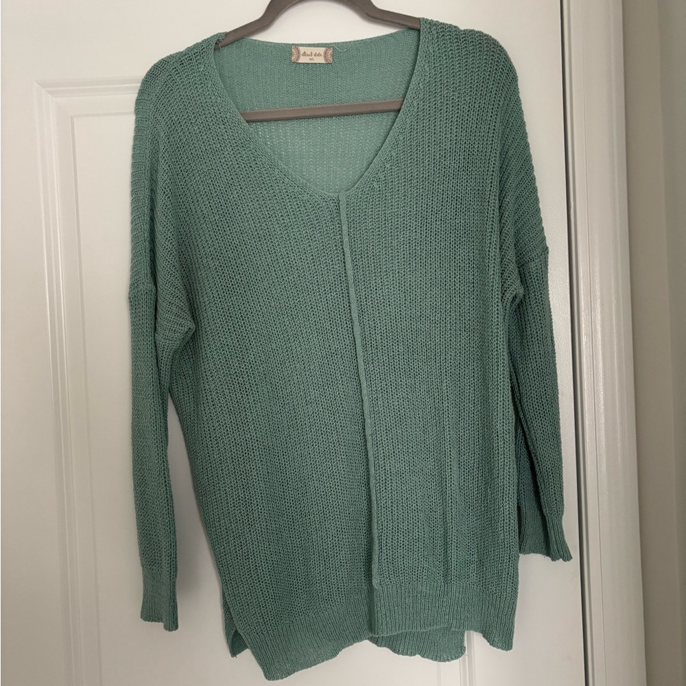 Altar'd State Teal V-Neck Sweater